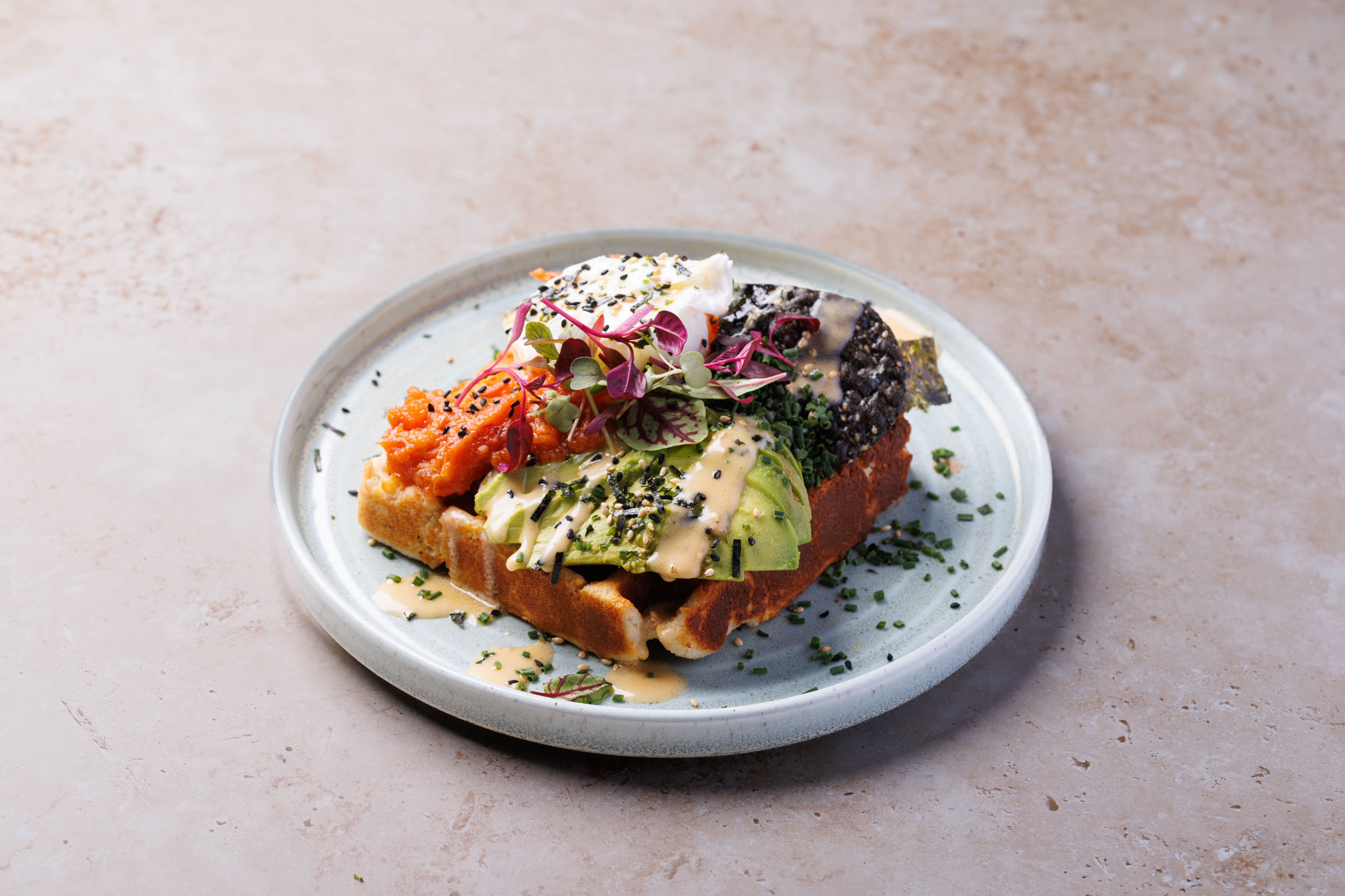 Okonomiyaki Waffle (GF, V)